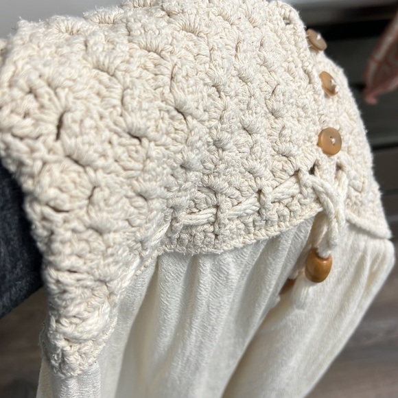 BOHO CROCHET COTTON BOHO MINI DRESS SIZE XS - Picture 13 of 14